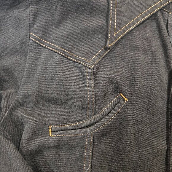 Vintage Paladin Collection Denim Western Snap Shirt Jacket 42 Black Cotton USA - Picture 4 of 7